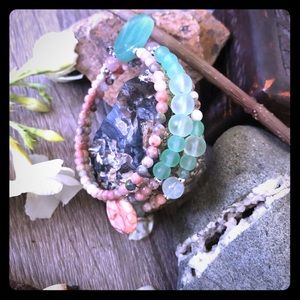 Handmade beaded wrap around bracelet.